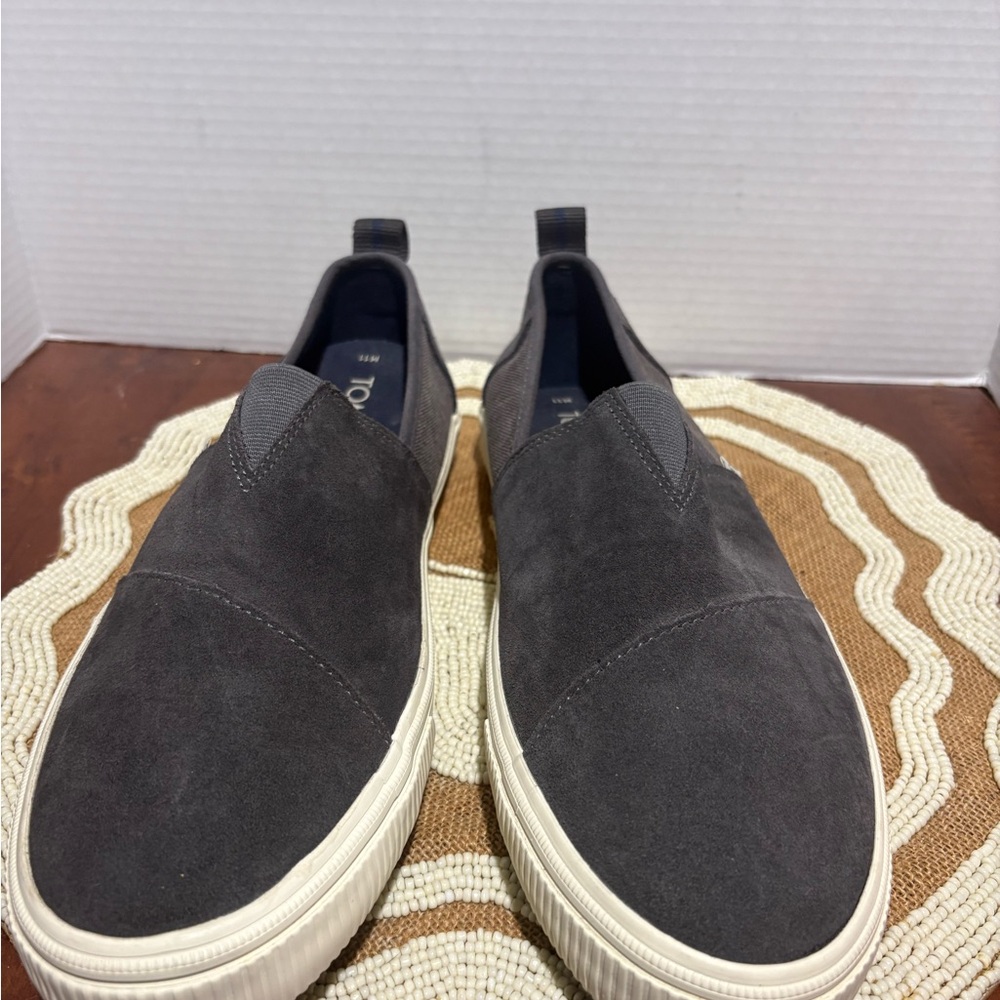 Toms Men's Charcoal Suede Slip-On Sneakers